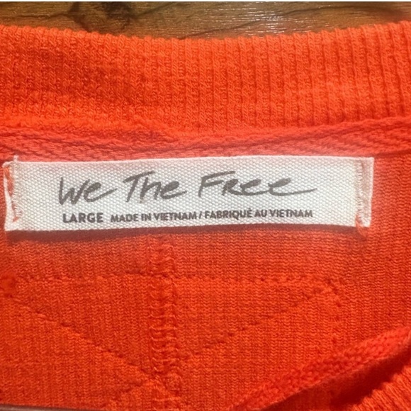 Free People We The Free Gia Ribbed Button-Down Cardigan Sweater Orange Large - Picture 7 of 8